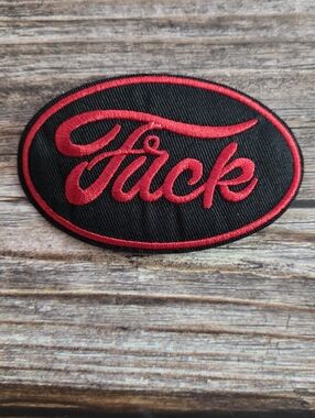 Red And Black Fck Ford Car Parody Funny Embroidered Iron on Patch